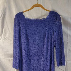 Periwinkle Lace Dress by Adrianna Papell size 10